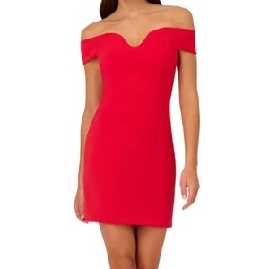 Liv Foster Red Classy Off Shoulder Special Occasion Cocktail Dress Size 6